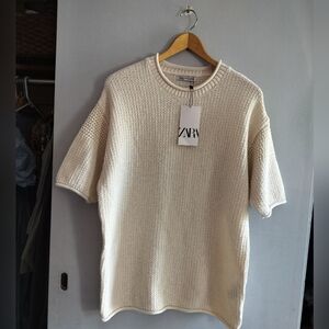 Zara cotton blend knit top